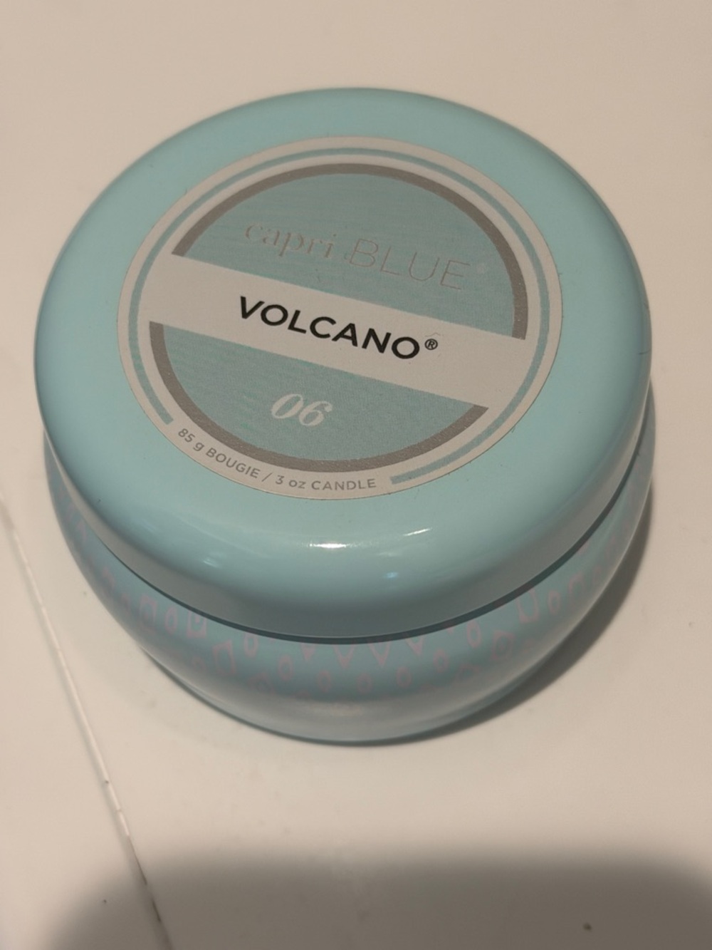 Volcano Capri Blue Scented 3oz. Tin Candle - Light Blue